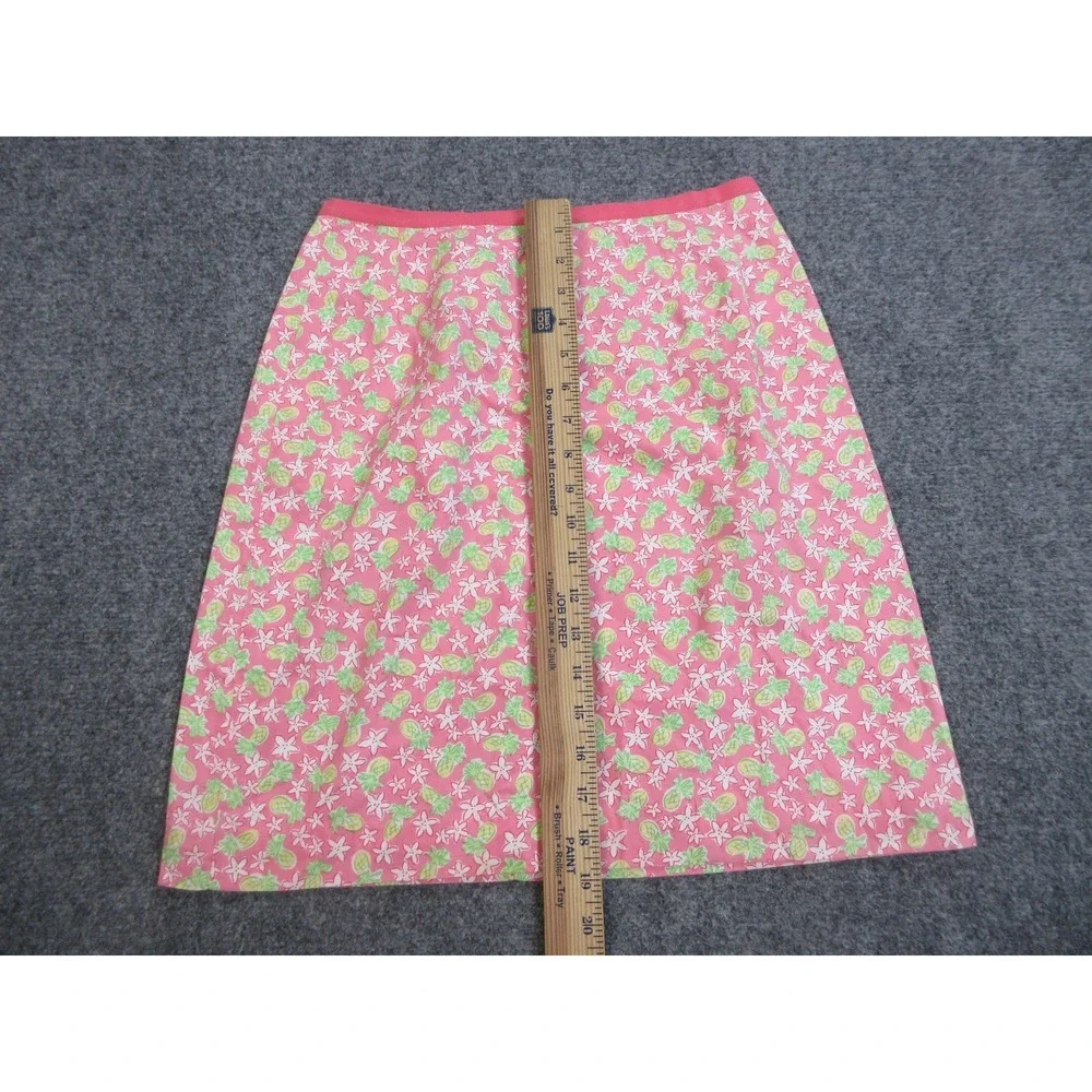 Vintage Lilly Pulitzer Skirt Womens 2 Pink Pineapple Floral Print Lined Tropical